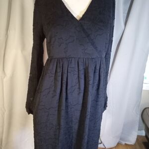 Joe Fresh Black Long Sleeve V-Neck Sundress